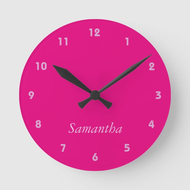 Reloj Redondo Mediano Rosa Girona En Rosa (Anverso)