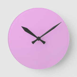 Reloj Redondo Mediano Rosa llano de la sombra: Escriba encendido o añada