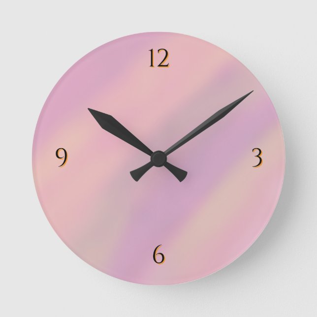 Reloj Redondo Mediano Rosa Malva Suave Desvaído (Anverso)