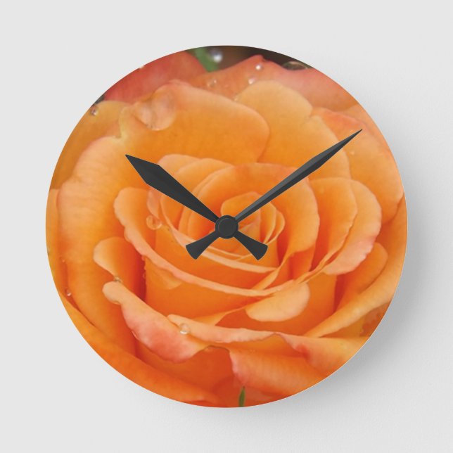 Reloj Redondo Mediano Rosa naranja (Anverso)