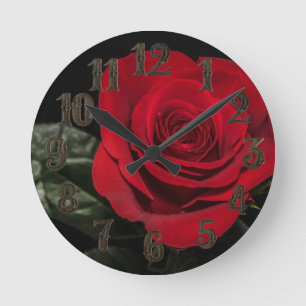 Reloj Redondo Mediano Rosa Roja