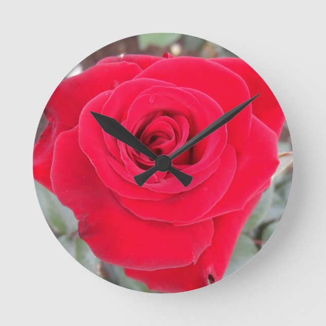 Reloj Redondo Mediano Rosa Roja (Anverso)