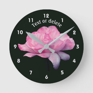 Reloj Redondo Mediano Rosa Rosa Personalizada