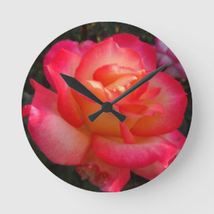 Reloj Redondo Mediano Rosa rosa y rosa amarillo