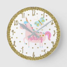 Reloj Redondo Mediano Rosa y cuarto de niños del dormitorio de los
