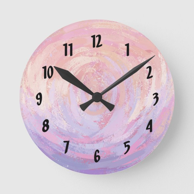 Reloj Redondo Mediano Rosa y Stinky (Anverso)