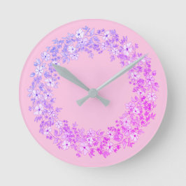 Reloj Redondo Mediano Rosafarbener Blumenkranz