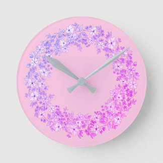 Reloj Redondo Mediano Rosafarbener Blumenkranz