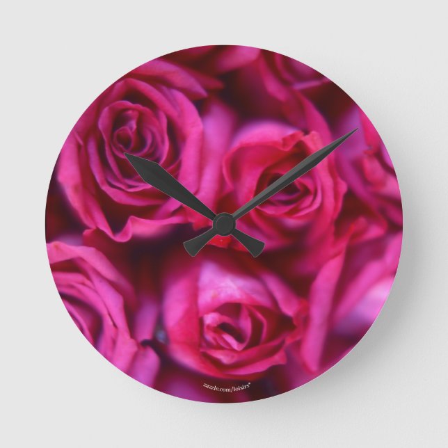 Reloj Redondo Mediano Rosas (Anverso)
