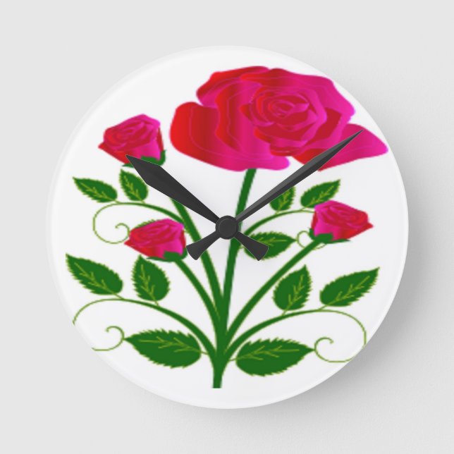 RELOJ REDONDO MEDIANO ROSAS (Anverso)