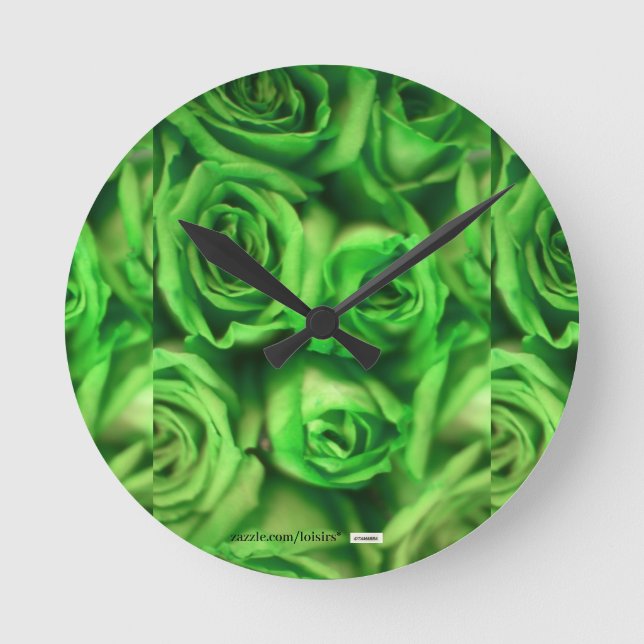 Reloj Redondo Mediano Rosas (Anverso)