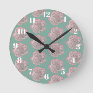 Reloj Redondo Mediano Rosas