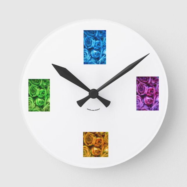 Reloj Redondo Mediano Rosas (Anverso)