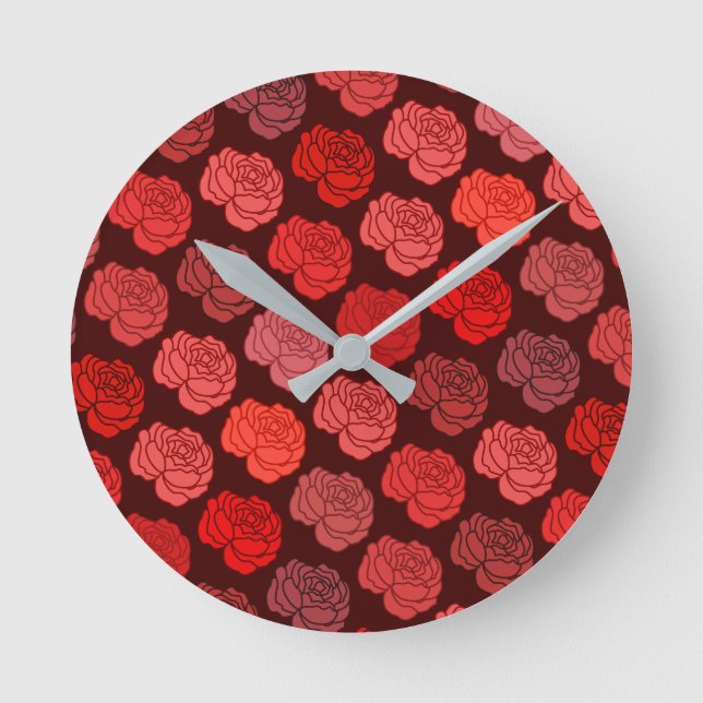 Reloj Redondo Mediano Rosas (Anverso)