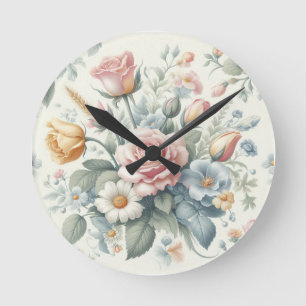 Reloj Redondo Mediano Rosas