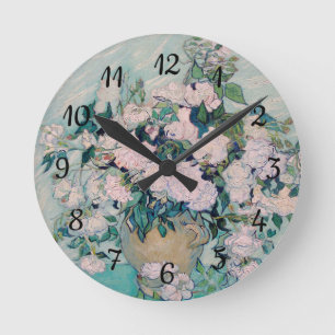Reloj Redondo Mediano Rosas blancas-1890-Vincent van Gogh