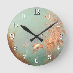 Reloj Redondo Mediano Rosas de Envol De Flamants, Étang De Vaccarès