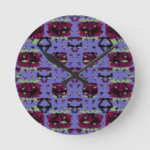 Reloj Redondo Mediano Rosas de llama celestial contenidas