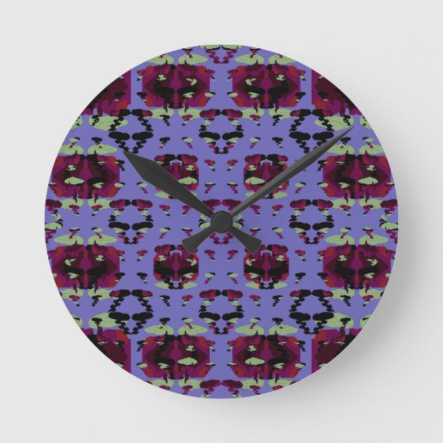Reloj Redondo Mediano Rosas de llama celestial contenidas (Anverso)