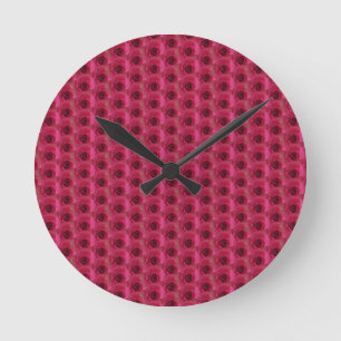 Reloj Redondo Mediano Rosas de Magenta