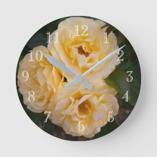 Reloj Redondo Mediano Rosas románticos