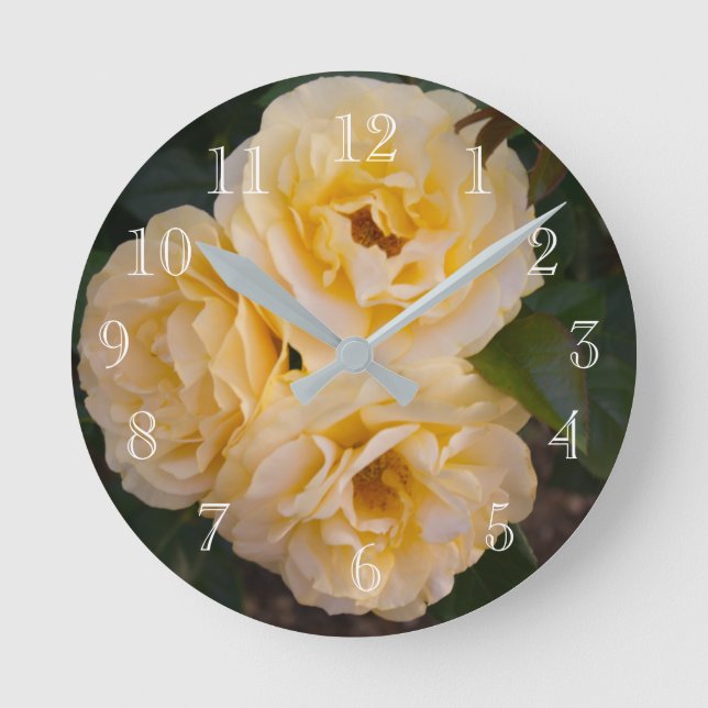 Reloj Redondo Mediano Rosas románticos (Anverso)