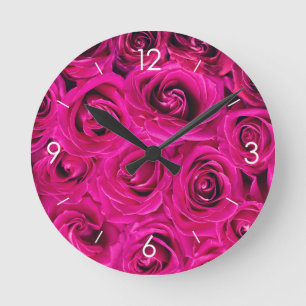 Reloj Redondo Mediano Rosas rosas rosas personalizadas