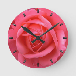 Reloj Redondo Mediano Rose Clock Red Rose Flower Wall Clock Rose Decor