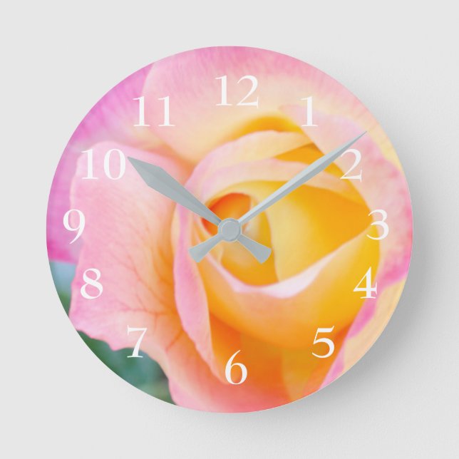 Reloj Redondo Mediano Rose Petals Round Clock (Anverso)