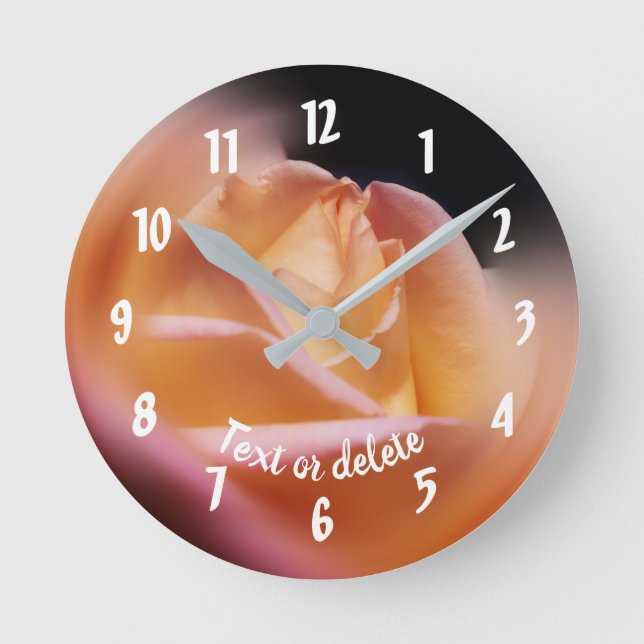 Reloj Redondo Mediano Rosebud amarillo personalizado (Anverso)