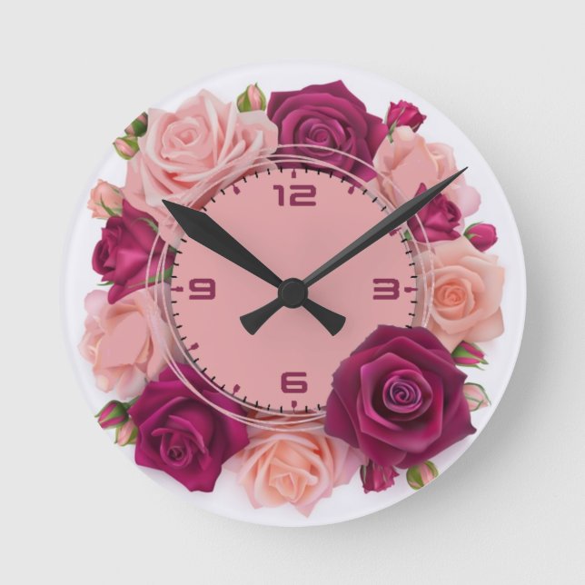 Reloj Redondo Mediano Roses for you (Anverso)