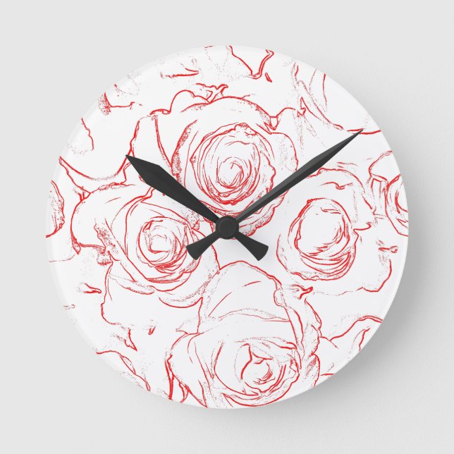 Reloj Redondo Mediano Roses rojos (Anverso)