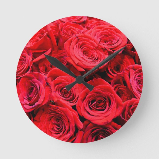 Reloj Redondo Mediano Roses rojos (Anverso)