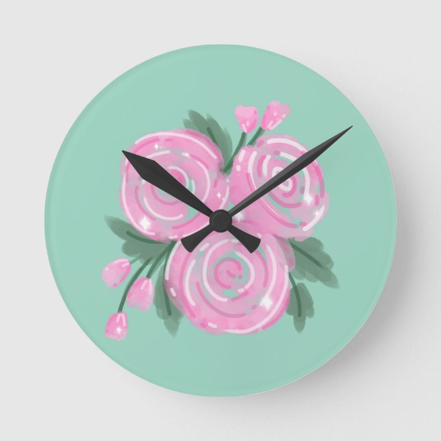 Reloj Redondo Mediano Roses Wall Clock  (Anverso)
