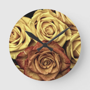 Reloj Redondo Mediano Roses yellow and red