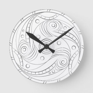 Reloj Redondo Mediano Roseta en espiral Trypillian redonda minimalista