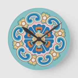 Reloj Redondo Mediano Rosset colorido con el patrón de nube de Ruyi