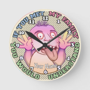 Reloj Redondo Mediano Rostro de familia juguetona