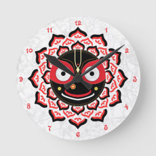 Reloj Redondo Mediano Rostro de Lord Jagannath Chakra Deidad Hindú
