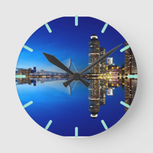 Reloj Redondo Mediano Rótterdam Skyline Cityscape
