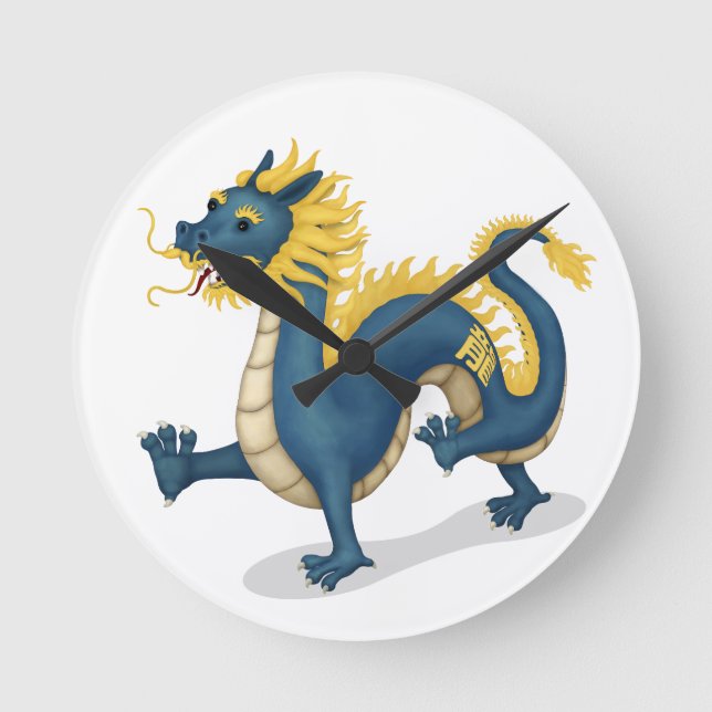 Reloj Redondo Mediano Rótulo de astrología Zodiac Dragon chino (Anverso)