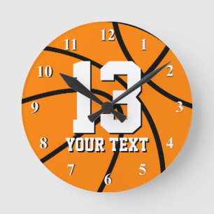 Reloj Redondo Mediano Round basketball clock with custom number and text
