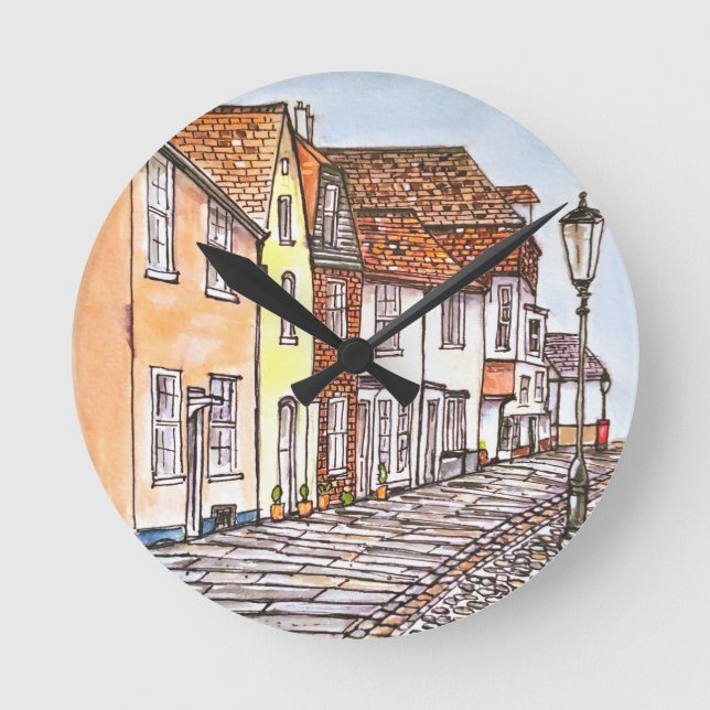 Reloj Redondo Mediano Row Of Houses (Anverso)