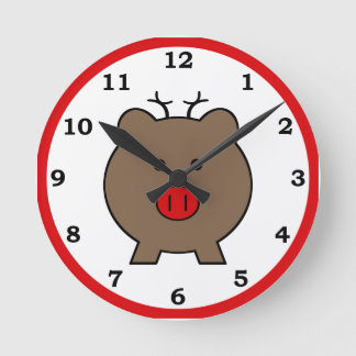 Reloj Redondo Mediano Roy el cerdo de los Navidades