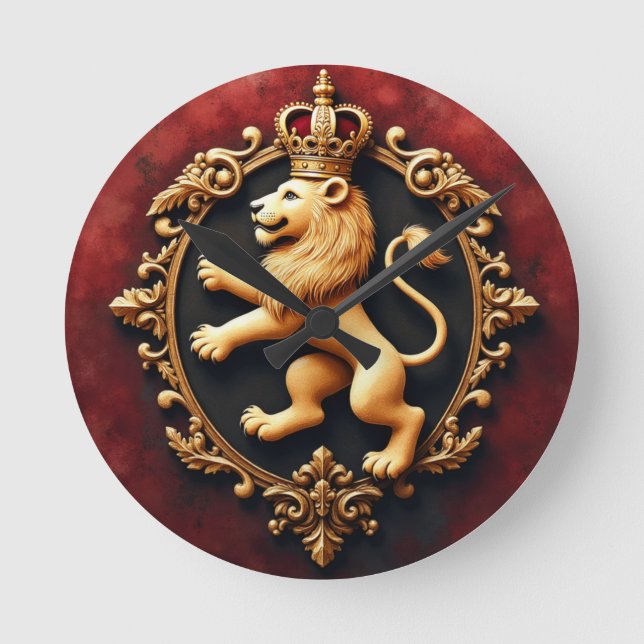 Reloj Redondo Mediano Royal Heraldic Tapestry Pattern (Anverso)