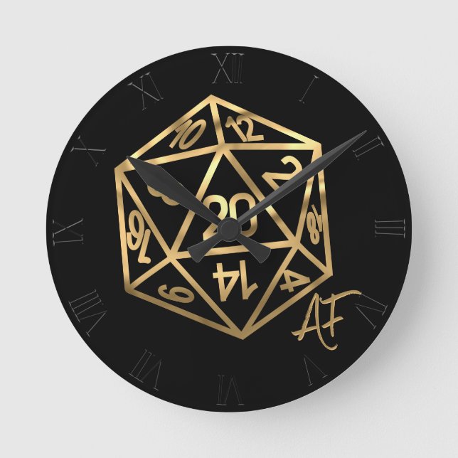 Reloj Redondo Mediano RPG Crit AF | Dados de juego de PnP de la fantasía (Anverso)