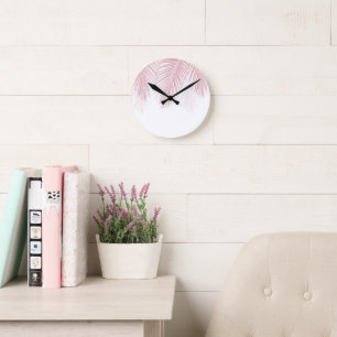Reloj Redondo Mediano Rubor Palm deja las multas para el arte tropical