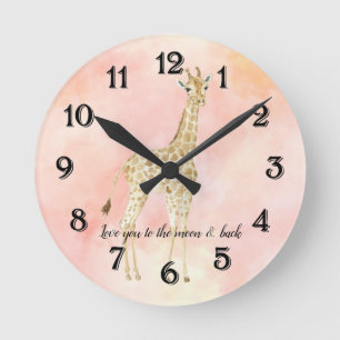 Reloj Redondo Mediano Rubor Peach Giraffe