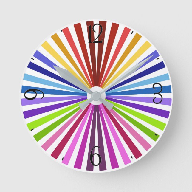 Reloj Redondo Mediano Rueda arcoiris (Anverso)