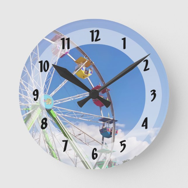 Reloj Redondo Mediano Rueda de la fortuna colorida (Anverso)